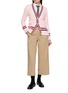 模特儿示范图 - 点击放大 - THOM BROWNE - Cropped Cotton Gabardine Chino Pants