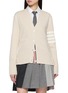 首图 - 点击放大 - THOM BROWNE - 4 Bar V-Neck Cotton Cardigan