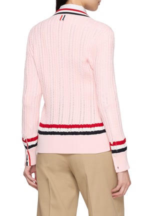 背面 - 点击放大 - THOM BROWNE - RWB Trim Ladder Cable Cotton Cardigan