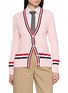 首图 - 点击放大 - THOM BROWNE - RWB Trim Ladder Cable Cotton Cardigan