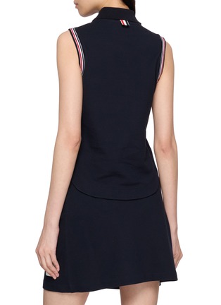 背面 - 点击放大 - THOM BROWNE - Sleeveless RWB Trim Piqué Shirt