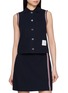 首图 - 点击放大 - THOM BROWNE - Sleeveless RWB Trim Piqué Shirt