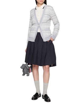 模特儿示范图 - 点击放大 - THOM BROWNE - Hector Intarsia 4-Bar Jersey Stitch Cotton Polo
