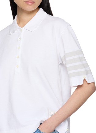 - THOM BROWNE - Overdyed 4-Bar Cotton Jersey Polo Shirt