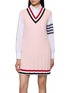 首图 - 点击放大 - THOM BROWNE - Cricket RWB Stripe V Neck Mini Dress