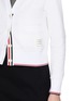  - THOM BROWNE - V-Neck Contrast Rib Trim Cotton Tweed Cardigan