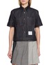 首图 - 点击放大 - THOM BROWNE - Dark Wash Denim Short Sleeve Shirt