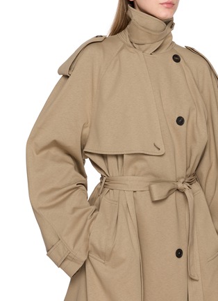  - BALENCIAGA - Double Breasted Cropped Jersey Trench Coat