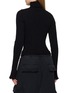背面 - 点击放大 - BALENCIAGA - Long Sleeve Heart Cutout Turtleneck Ribbed Knit Top