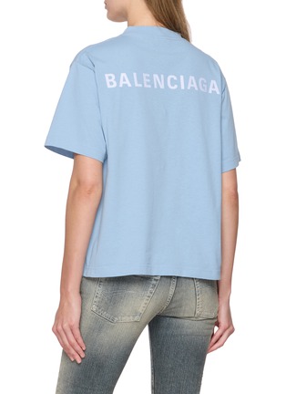 背面 - 点击放大 - BALENCIAGA - Back Logo Embroidered Cotton T-Shirt