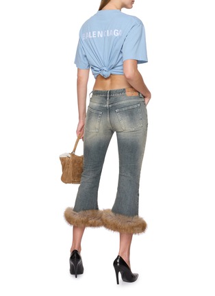 模特儿示范图 - 点击放大 - BALENCIAGA - Back Logo Embroidered Cotton T-Shirt