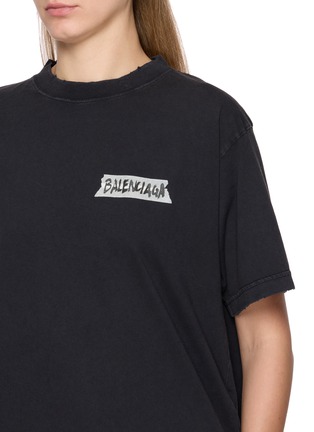  - BALENCIAGA - Masking Tape Logo Dry Jersey Cotton T-Shirt