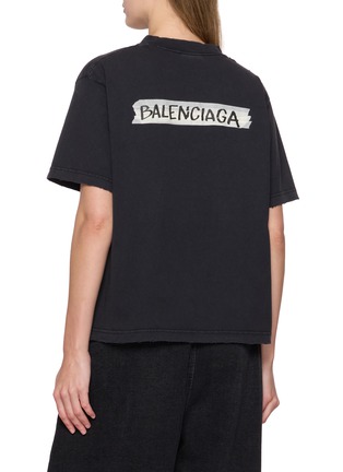 背面 - 点击放大 - BALENCIAGA - Masking Tape Logo Dry Jersey Cotton T-Shirt