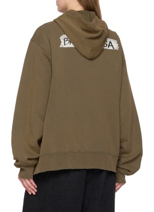 背面 - 点击放大 - BALENCIAGA - Oversized Masking Tape Graphic Cotton Zip Up Hoodie