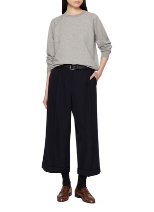 模特儿示范图 - 点击放大 - THE ROW - LIOR 卷边羊毛九分裤