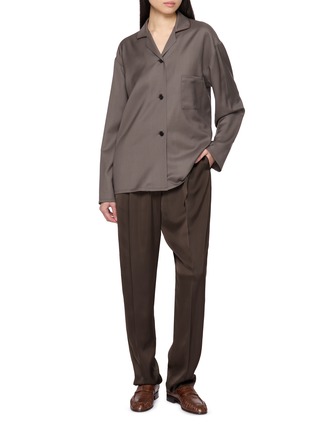 模特儿示范图 - 点击放大 - THE ROW - JANINE 羊绒衬衫夹克