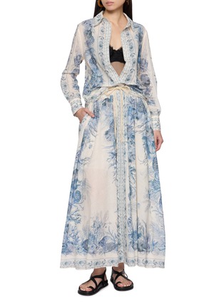 模特儿示范图 - 点击放大 - ZIMMERMANN - WANDERLUST 印花纽扣纯棉衬衫