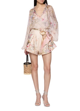 模特儿示范图 - 点击放大 - ZIMMERMANN - REBELLION 系带领印花上衣