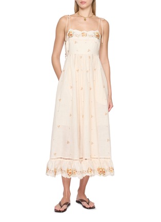 模特儿示范图 - 点击放大 - ZIMMERMANN - Patience Cami Linen Midi Dress