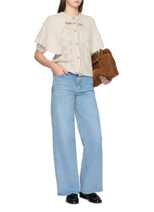 模特儿示范图 - 点击放大 - FRAME - LE SLIM PALAZZO 阔腿牛仔裤