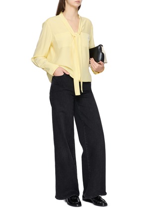 模特儿示范图 - 点击放大 - FRAME - 系带领真丝衬衫