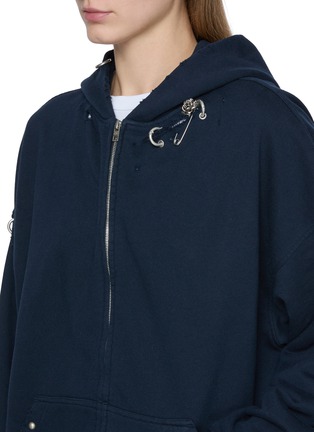  - WE11DONE - 穿刺饰纯棉连帽卫衣