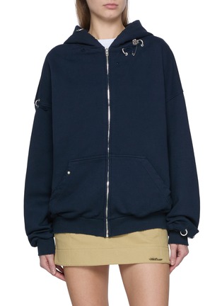 首图 - 点击放大 - WE11DONE - 穿刺饰纯棉连帽卫衣