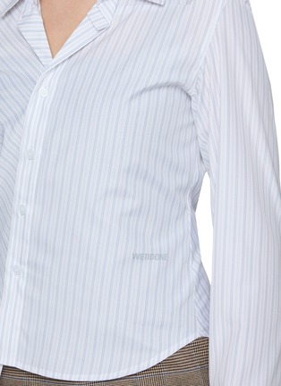  - WE11DONE - 条纹不对称收腰衬衫