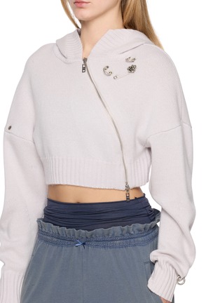  - WE11DONE - 不对称拉链针织连帽衫