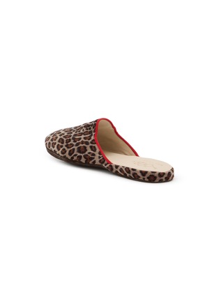  - C.R.B. SHOES - Leopard Print Red Grosgrain Trim Slippers