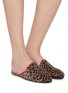 模特儿示范图 - 点击放大 - C.R.B. SHOES - Leopard Print Red Grosgrain Trim Slippers