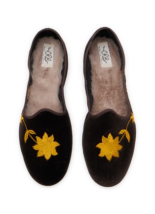 细节 - 点击放大 - C.R.B. SHOES - Friulana Flower Embroidery Grosgrain Trim Slippers