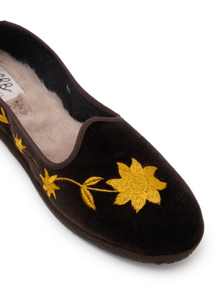 细节 - 点击放大 - C.R.B. SHOES - Friulana Flower Embroidery Grosgrain Trim Slippers