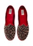 细节 - 点击放大 - C.R.B. SHOES - Friulana Leopard Print Fur Insole Grosgrain Trim Slippers
