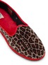 细节 - 点击放大 - C.R.B. SHOES - Friulana Leopard Print Fur Insole Grosgrain Trim Slippers