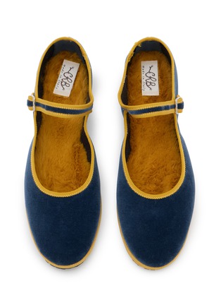 细节 - 点击放大 - C.R.B. SHOES - Fur Insole Grosgrain Trim Mary Jane Flats