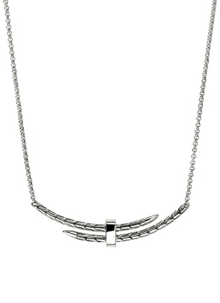 细节 - 点击放大 - JOHN HARDY - Spear Sterling Silver Diamond Pave Rolo Chain Station Necklace — Size 16-18