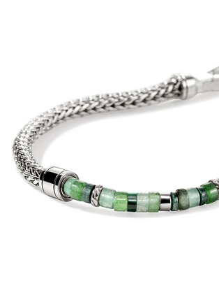 细节 - 点击放大 - JOHN HARDY - Heishi Sterling Silver Malachite Green Quartz Aventurine Chrysoprase Emerald Beaded Bracelet — Size UM
