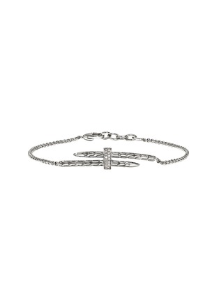 首图 - 点击放大 - JOHN HARDY - Spear Sterling Silver Diamond Pave Rolo Chain Station Bracelet — Size UM