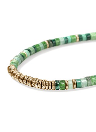 细节 - 点击放大 - JOHN HARDY - Heishi 14K Gold Malachite Green Quartz Aventurine Chrysoprase Emerald Beaded Bracelet — Size UM