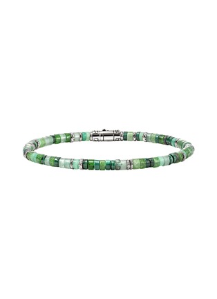 细节 - 点击放大 - JOHN HARDY - Heishi Sterling Silver Malachite Green Quartz Aventurine Chrysoprase Emerald Beaded Bracelet — Size UM