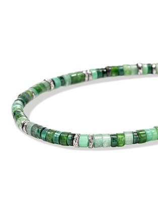 细节 - 点击放大 - JOHN HARDY - Heishi Sterling Silver Malachite Green Quartz Aventurine Chrysoprase Emerald Beaded Bracelet — Size UM