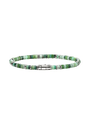 首图 - 点击放大 - JOHN HARDY - Heishi Sterling Silver Malachite Green Quartz Aventurine Chrysoprase Emerald Beaded Bracelet — Size UM
