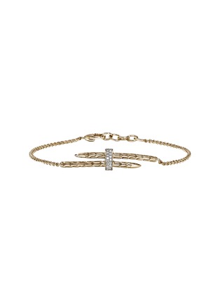 首图 - 点击放大 - JOHN HARDY - Spear 14K Gold Diamond Pave Rolo Chain Station Bracelet — Size US