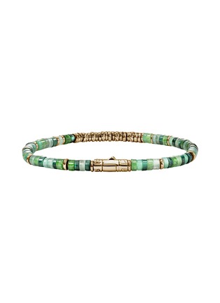 首图 - 点击放大 - JOHN HARDY - Heishi 14K Gold Malachite Green Quartz Aventurine Chrysoprase Emerald Beaded Bracelet — Size UL