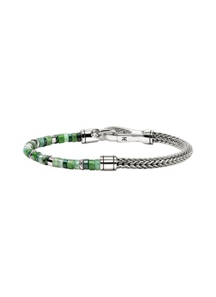 细节 - 点击放大 - JOHN HARDY - Heishi Sterling Silver Malachite Green Quartz Aventurine Chrysoprase Emerald Beaded Bracelet — Size UL