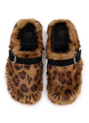 细节 - 点击放大 - TAJI SHOES - Thais Leopard Eco Fur Clogs
