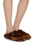 模特儿示范图 - 点击放大 - TAJI - Thais Leopard Eco Fur Clogs