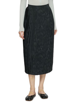 首图 - 点击放大 - MM6 MAISON MARGIELA - Jacquard Logo Pleated Midi Skirt