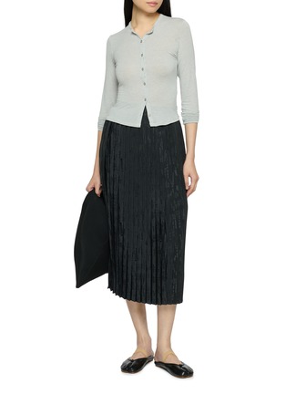 模特儿示范图 - 点击放大 - MM6 MAISON MARGIELA - Jacquard Logo Pleated Midi Skirt